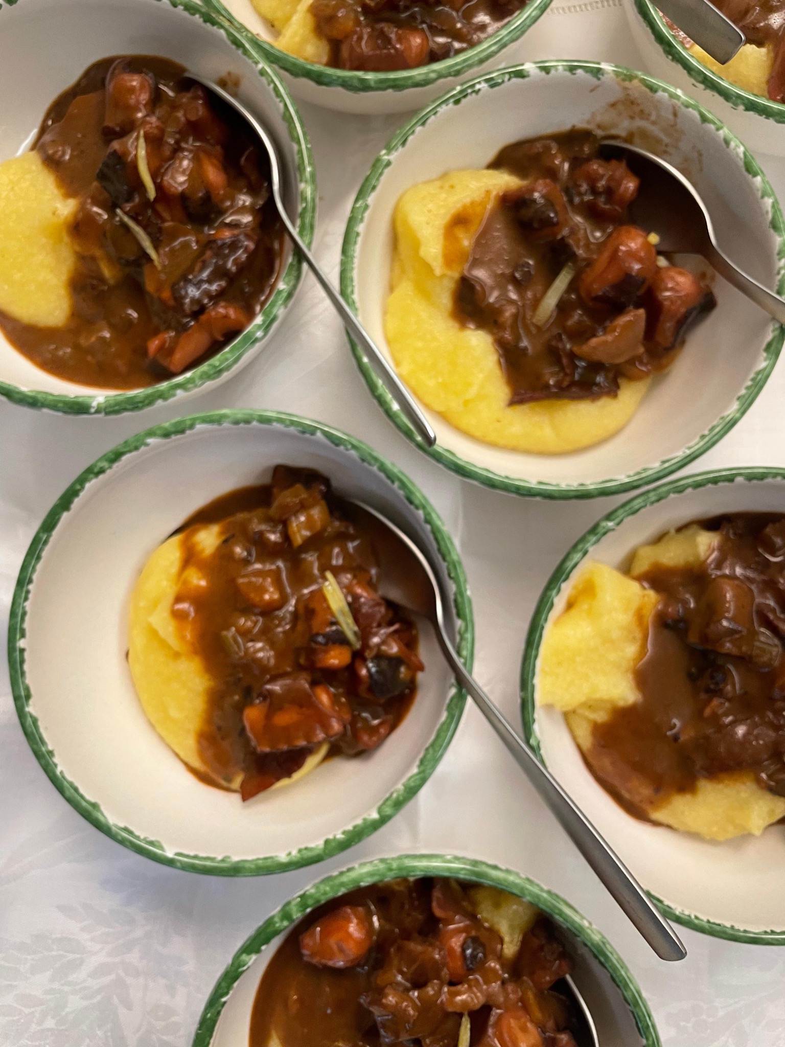 Polenta with braised meat stew